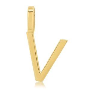 NWT Alphabet Letter Pendant "V" // 10kt Solid Gold